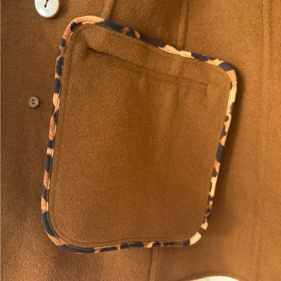 Express Hand Sewn Wool Blend Double Breasted Novelty Button Brown Blazer Jacket - Picture 10 of 15